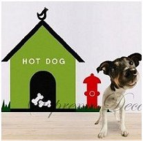 Dog House - removable vinyl art wall decals for home decor