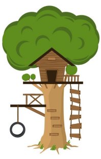 Treehouse decal- Swing decal- Vinyl wall tree decal