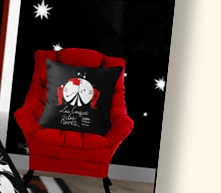 Red Sofa Chair  The Night Circus Throw Pillow
