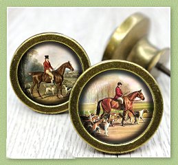 Hunting Horse With Rider  Furniture Knobs 