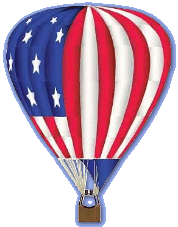 Balloon Illustration in Us Flag Colors Peel and Stick Wall Decal