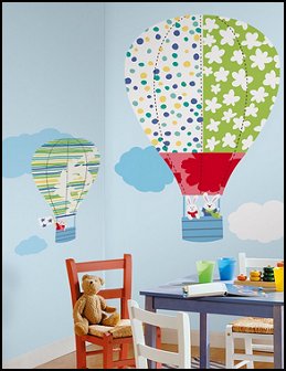 Up, upand away! Go on a fun hot air balloon ride with the help of these cute wall decals (and your imagination, of course!). These removable and repositionable stickers allow you to create a sweet scene on any wall that includes two large balloons, fluffy blue cloudsand some friendly animals. The design is easily assembled in piecesand every element can be moved and reused over and over without damage or leaving behind any residue. Ideal for effortless decorating in nurseries and bedrooms. 
