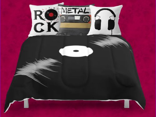 record LP music bedding music pillows headphone pillows music bedroom decor