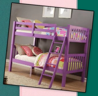 bunk beds girls purple bed shared bedrooms