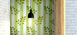 Green Leaf Peel and Stick Wallpaper Stripe decorating with stripes Striped home decor Striped walls