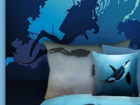 Orca  Killer Whale  Comforters  Scuba Divers Pillow   whale theme bedroom ideas - whale theme decor - whale wall murals ..whale theme bedroom ideas - whale theme decor - whale wall murals - underwater theme bedrooms
