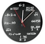 This lovely new timepiece appears to have been hand-written by that evil math teacher we all had to endure. Each hour is marked by a simple math problem. Solve it and solve the riddle of time