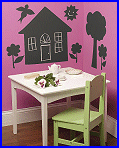 Peel & Stick Chalkboard  house wall stickers - kids bedroom ideas decorated walls with fun Murals for Kids playrooms