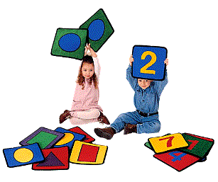 Shape & Number Set can be used alone or combined with any of our circle time or seating rugs (sold separately) for matching fun. The vividly colored squares provide the perfect way for children to learn their shapes and numbers kids rooms rugs .