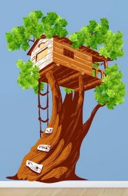 Treehouse Wall Sticker,Large Tree Decal,Kids Bedroom and Classroom Wall Decor