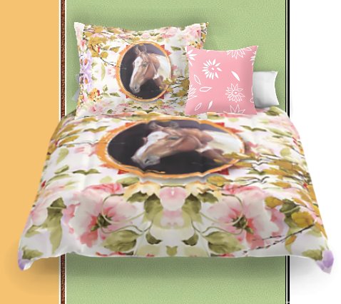 HORSE BEDDING girls horse theme bedroom decorating ideas - Girls equestrian bedding, show jumping bedding,  country Horse bedrooms - dressage bedroom ideas