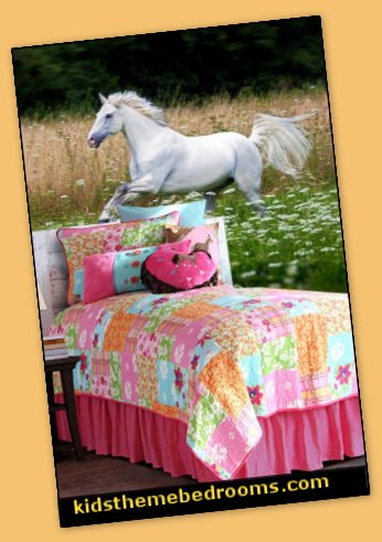 horse meadow mural horse bedding Girls Pony country Horse bedrooms