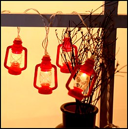 red kerosene Lantern Party string Lights