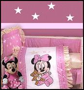Disney Baby Minnie Complete Crib Bedding Set, pretty-in-pink dream 