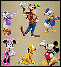 Donald, Daisy & Goofy  wall mural stickups