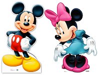 Lifesize standups of the classic cartoon   Disney Mickey Mouse Minnie Mouse wall decor
