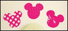 Mickey and Minnie Mouse Heads Silhouette Vinyl Wall Decal Sticker 
