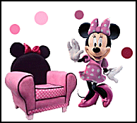 Disney Minnie Mouse Deluxe Sofa with Storage is a multifunctional addition to your Mousketeer's room. They can sit and relax and have their toys close at hand in the roomy storage under the seat. are coordinating furniture items such as a toy box, recliner and chair available to match this deluxe sofa you can create a whole Minnie Mouse room setting with these cute and cozy furniture pieces. Protect your favorite Disney toys, books movies from Disney 