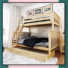 Bunk Bed with Trundle shared bedroom furniture  -  bunk bed boys shared bedroom ideas