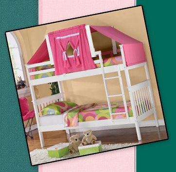 Twin over Twin Bunk Bed girls shared bedroom furniture - Shared sibling bedrooms