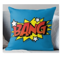 Bang  throw pillows  Comic Pillows  Cartoon Throw Pillows  Speech Throw Pillows  Superhero Throw Pillows 