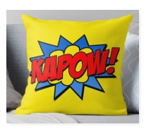 KaPow throw pillows  Comic Pillows  Cartoon Throw Pillows  Speech Throw Pillows  Superhero Throw Pillows 