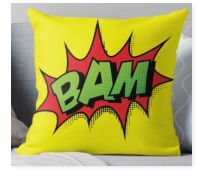 Bam Throw Pillow  Comic Pillows  Cartoon Throw Pillows  Speech Throw Pillows  Superhero Throw Pillows 