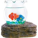 Fish bowl friends-all the fun, without the food. Aquatic acrobats swim around so long you'll think they're ready for the Fish-lympics. The perfect pet, no feeding, no maintenance, no training, no cleaning, nothing but happy swimming fish 