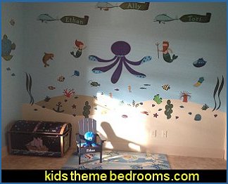 Ocean Wall Stickers for Under The Sea Theme Wall Mural for Kids Room