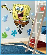 Bring everyone's favorite spongy friend to your wall with this giant SpongeBob Squarepants wall sticker. At 30 inches tall, this decal is perfect for the bedrooms of boys, girls, and Spongebob fans of any age. 