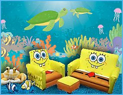 The Sponge Bob Deluxe Toddler Sofa, Chair and Ottoman Set is the right choice for fans of this wacky undersea creature