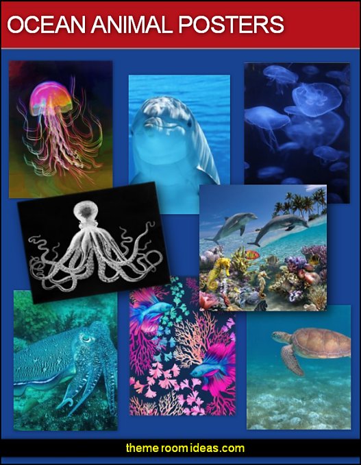 ocean themed wall posters fish posters ocean animals whales sharks posters 