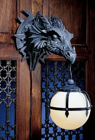 Marshgate Castle Dragon Sculptural Electric Wall Sconce wizards bedroom